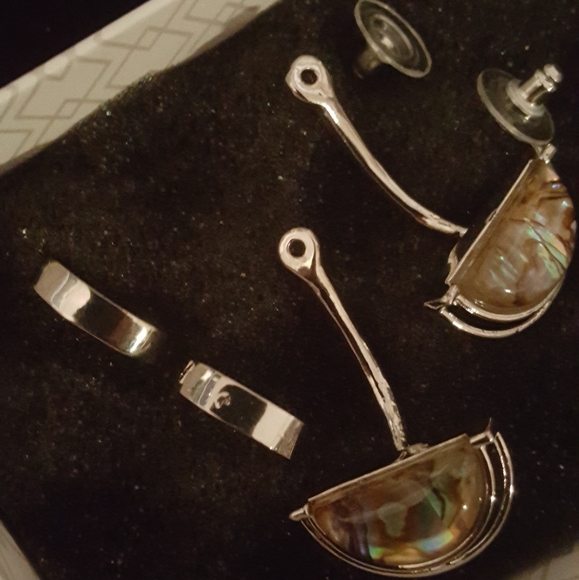 Half moon abalone earrings. Nwot. - Picture 4 of 5